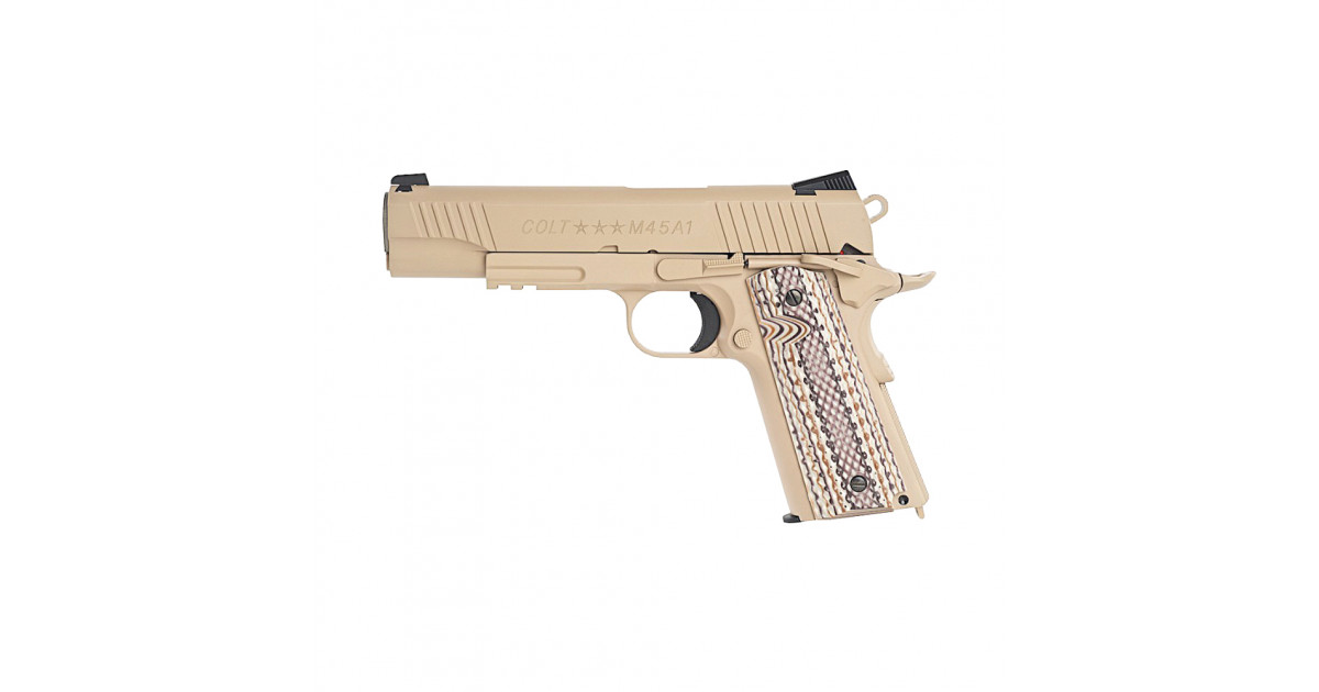 CYBERGUN COLT M45A1 1911 RAIL GUN GBB PISTOL (CO2, TAN) MPN