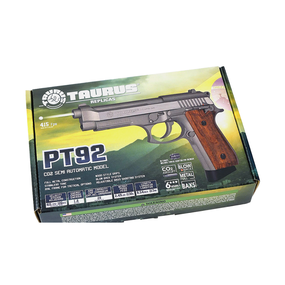 CYBERGUN TAURUS PT92 GBB PISTOL (CO2, SILVER)